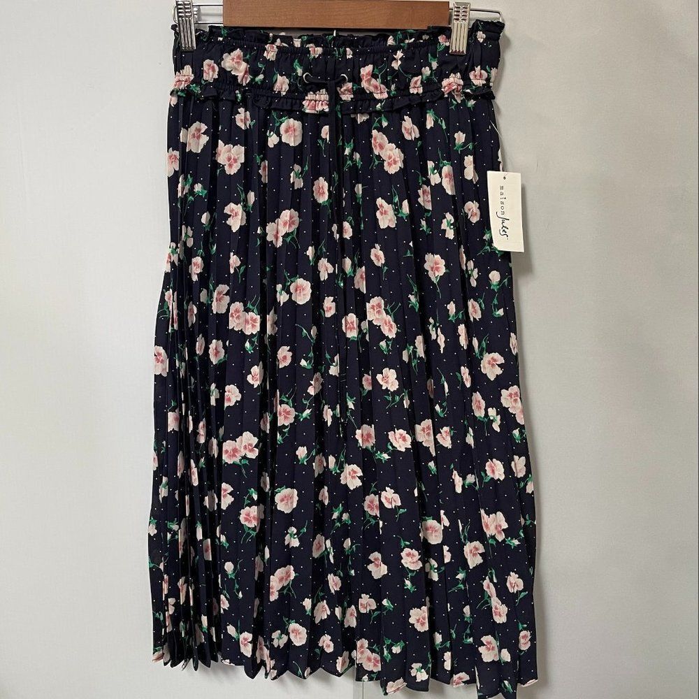 Maison Jules Women's Floral-Print Pleated Skirt